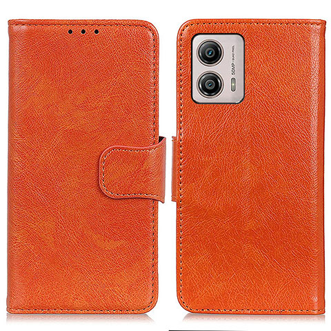 Custodia Portafoglio In Pelle Cover con Supporto N05P per Motorola Moto G53y 5G Arancione