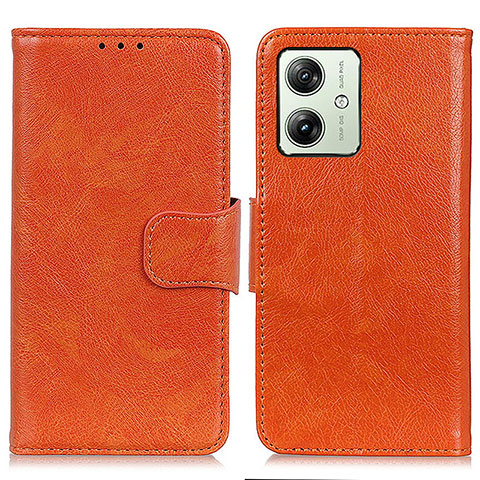 Custodia Portafoglio In Pelle Cover con Supporto N05P per Motorola Moto G54 5G Arancione