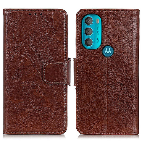 Custodia Portafoglio In Pelle Cover con Supporto N05P per Motorola Moto G71 5G Marrone