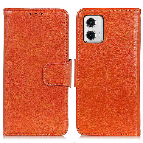 Custodia Portafoglio In Pelle Cover con Supporto N05P per Motorola Moto G73 5G Arancione