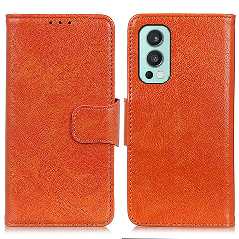 Custodia Portafoglio In Pelle Cover con Supporto N05P per OnePlus Nord 2 5G Arancione