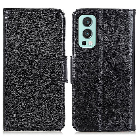 Custodia Portafoglio In Pelle Cover con Supporto N05P per OnePlus Nord 2 5G Nero