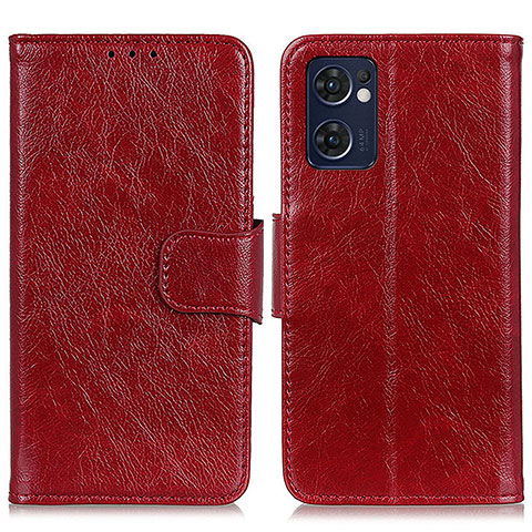 Custodia Portafoglio In Pelle Cover con Supporto N05P per OnePlus Nord CE 2 5G Rosso