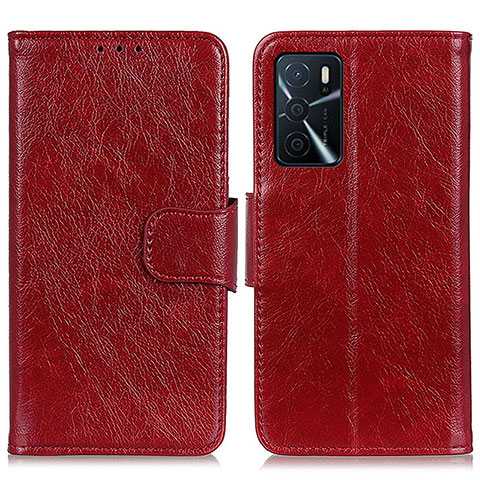 Custodia Portafoglio In Pelle Cover con Supporto N05P per Oppo A54s Rosso