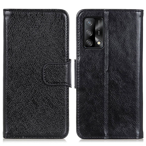 Custodia Portafoglio In Pelle Cover con Supporto N05P per Oppo A74 4G Nero