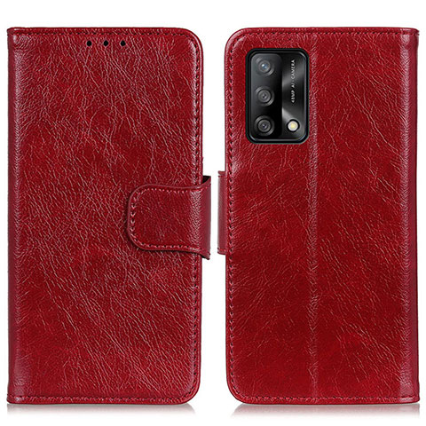 Custodia Portafoglio In Pelle Cover con Supporto N05P per Oppo A95 4G Rosso