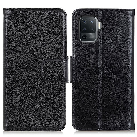 Custodia Portafoglio In Pelle Cover con Supporto N05P per Oppo F19 Pro Nero