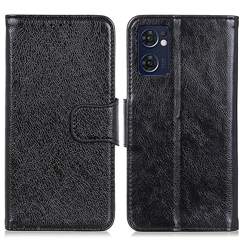 Custodia Portafoglio In Pelle Cover con Supporto N05P per Oppo Find X5 Lite 5G Nero