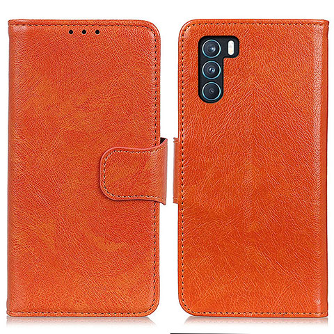 Custodia Portafoglio In Pelle Cover con Supporto N05P per Oppo K9 Pro 5G Arancione