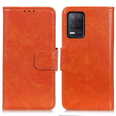 Custodia Portafoglio In Pelle Cover con Supporto N05P per Realme 8 5G Arancione