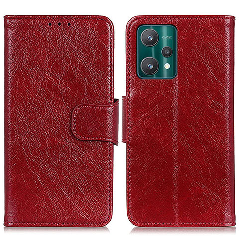 Custodia Portafoglio In Pelle Cover con Supporto N05P per Realme 9 5G Rosso