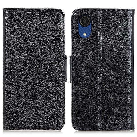 Custodia Portafoglio In Pelle Cover con Supporto N05P per Samsung Galaxy A03 Core Nero