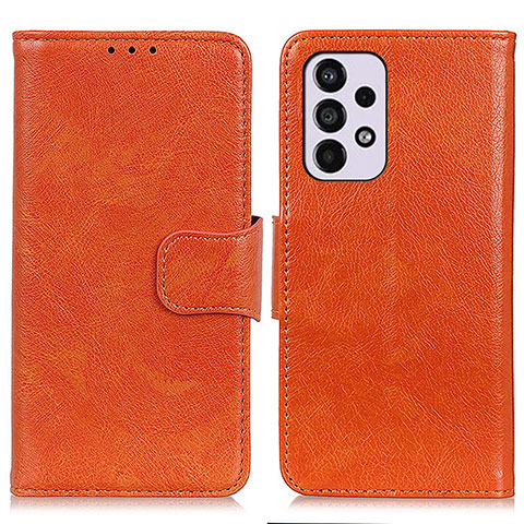 Custodia Portafoglio In Pelle Cover con Supporto N05P per Samsung Galaxy A33 5G Arancione