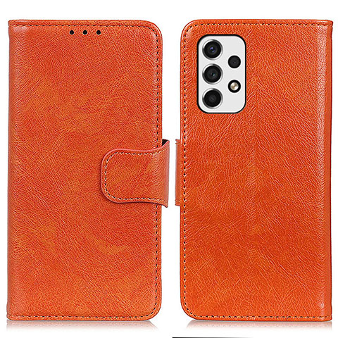Custodia Portafoglio In Pelle Cover con Supporto N05P per Samsung Galaxy A53 5G Arancione