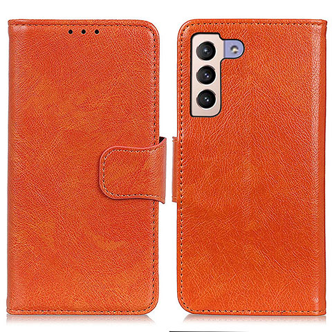 Custodia Portafoglio In Pelle Cover con Supporto N05P per Samsung Galaxy S21 Plus 5G Arancione