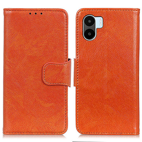 Custodia Portafoglio In Pelle Cover con Supporto N05P per Xiaomi Poco C50 Arancione