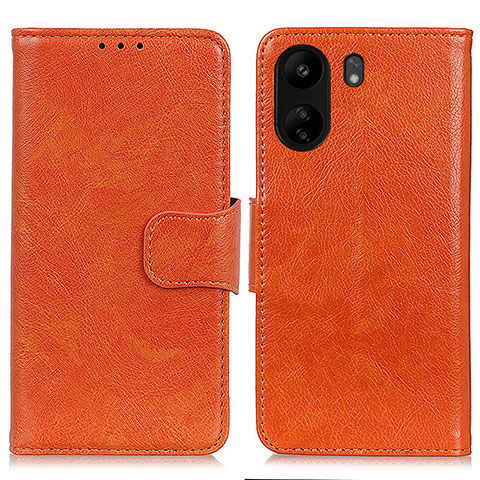 Custodia Portafoglio In Pelle Cover con Supporto N05P per Xiaomi Poco C65 Arancione