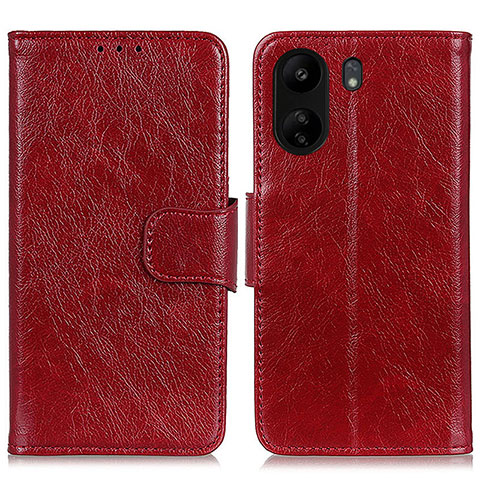 Custodia Portafoglio In Pelle Cover con Supporto N05P per Xiaomi Poco C65 Rosso