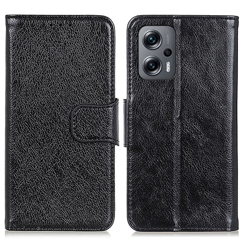 Custodia Portafoglio In Pelle Cover con Supporto N05P per Xiaomi Poco F5 5G Nero