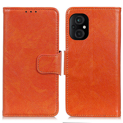 Custodia Portafoglio In Pelle Cover con Supporto N05P per Xiaomi Poco M5 4G Arancione