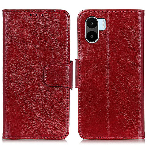 Custodia Portafoglio In Pelle Cover con Supporto N05P per Xiaomi Redmi A2 Rosso