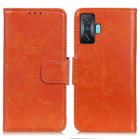 Custodia Portafoglio In Pelle Cover con Supporto N05P per Xiaomi Redmi K50 Gaming AMG F1 5G Arancione