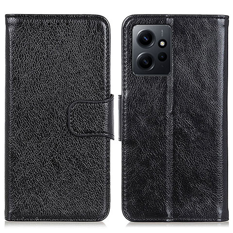 Custodia Portafoglio In Pelle Cover con Supporto N05P per Xiaomi Redmi Note 12 4G Nero