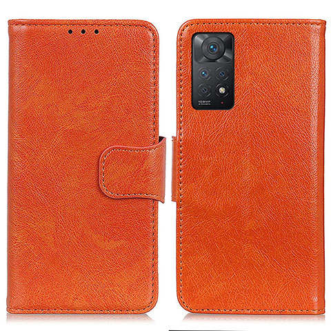 Custodia Portafoglio In Pelle Cover con Supporto N05P per Xiaomi Redmi Note 12 Pro 4G Arancione