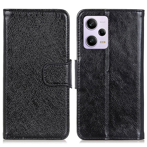 Custodia Portafoglio In Pelle Cover con Supporto N05P per Xiaomi Redmi Note 12 Pro 5G Nero