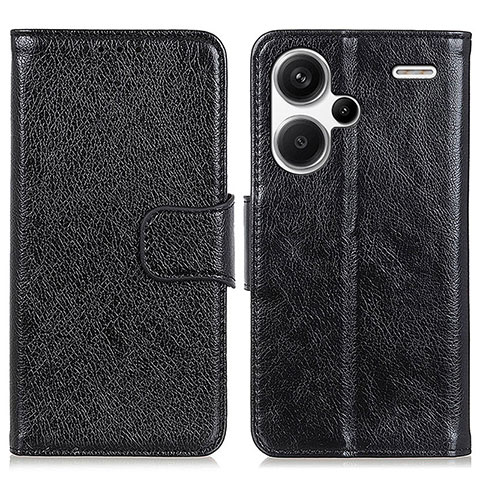 Custodia Portafoglio In Pelle Cover con Supporto N05P per Xiaomi Redmi Note 13 Pro+ Plus 5G Nero