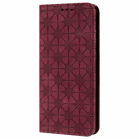 Custodia Portafoglio In Pelle Cover con Supporto N06 per Samsung Galaxy Note 20 5G Rosso Rosa