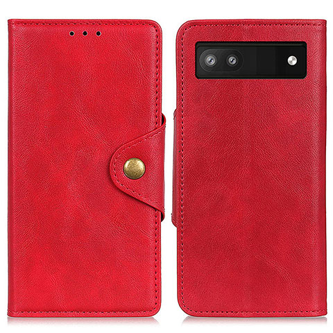 Custodia Portafoglio In Pelle Cover con Supporto N06P per Google Pixel 7a 5G Rosso