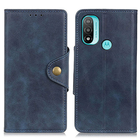 Custodia Portafoglio In Pelle Cover con Supporto N06P per Motorola Moto E30 Blu