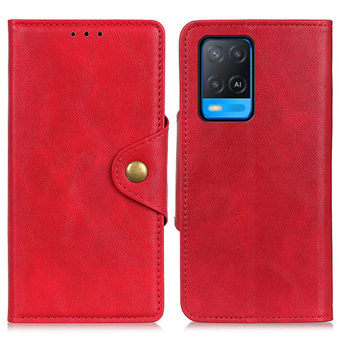 Custodia Portafoglio In Pelle Cover con Supporto N06P per Oppo A54 4G Rosso