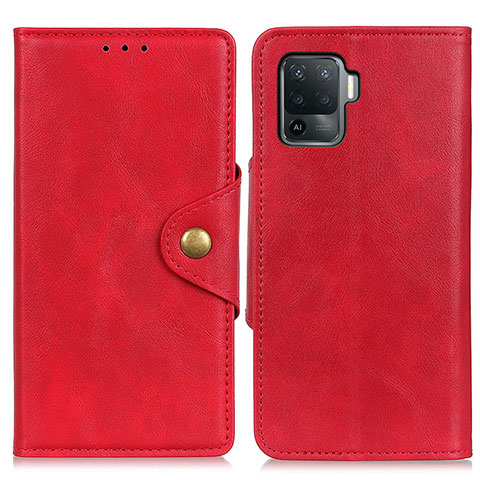 Custodia Portafoglio In Pelle Cover con Supporto N06P per Oppo A94 4G Rosso