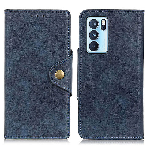 Custodia Portafoglio In Pelle Cover con Supporto N06P per Oppo Reno6 Pro 5G India Blu