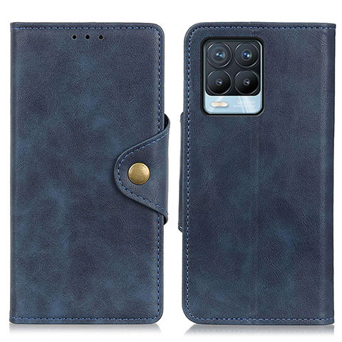 Custodia Portafoglio In Pelle Cover con Supporto N06P per Realme 8 4G Blu