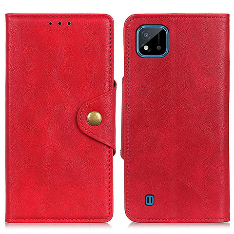 Custodia Portafoglio In Pelle Cover con Supporto N06P per Realme C11 (2021) Rosso