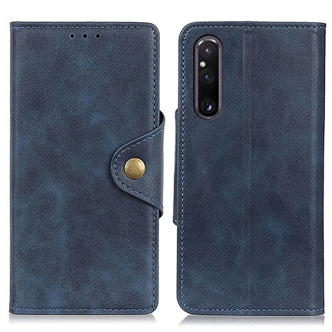 Custodia Portafoglio In Pelle Cover con Supporto N06P per Sony Xperia 1 V Blu