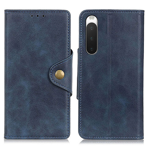 Custodia Portafoglio In Pelle Cover con Supporto N06P per Sony Xperia 10 V Blu