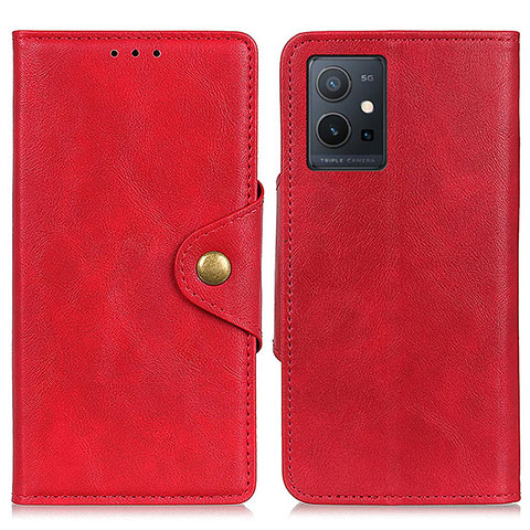 Custodia Portafoglio In Pelle Cover con Supporto N06P per Vivo T1 5G India Rosso