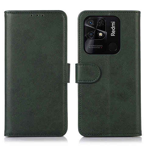 Custodia Portafoglio In Pelle Cover con Supporto N06P per Xiaomi Redmi 10 Power Verde