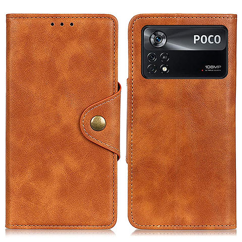 Custodia Portafoglio In Pelle Cover con Supporto N06P per Xiaomi Redmi Note 11E Pro 5G Marrone