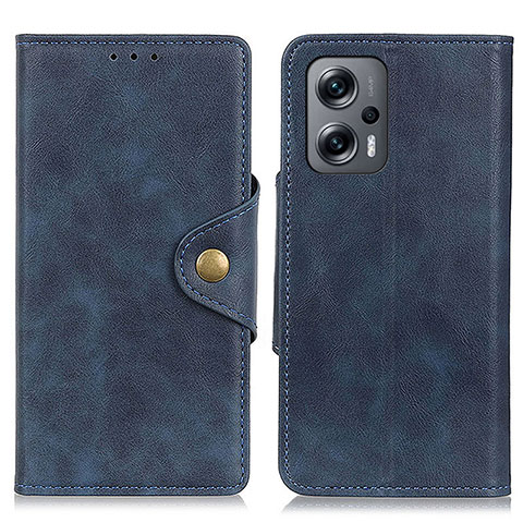 Custodia Portafoglio In Pelle Cover con Supporto N06P per Xiaomi Redmi Note 12 Turbo 5G Blu