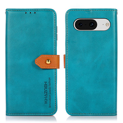 Custodia Portafoglio In Pelle Cover con Supporto N07P per Google Pixel 8 5G Ciano