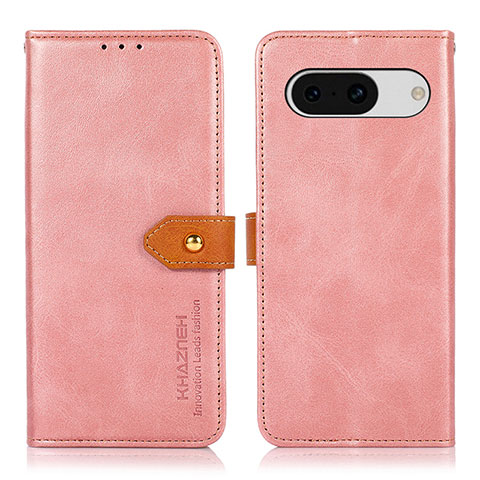 Custodia Portafoglio In Pelle Cover con Supporto N07P per Google Pixel 8a 5G Rosa