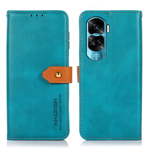 Custodia Portafoglio In Pelle Cover con Supporto N07P per Huawei Honor 90 Lite 5G Ciano