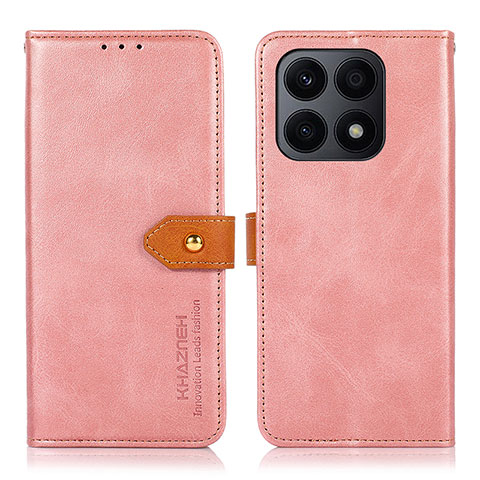 Custodia Portafoglio In Pelle Cover con Supporto N07P per Huawei Honor X8a 4G Rosa