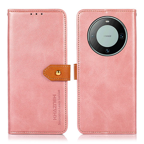 Custodia Portafoglio In Pelle Cover con Supporto N07P per Huawei Mate 60 Pro Rosa