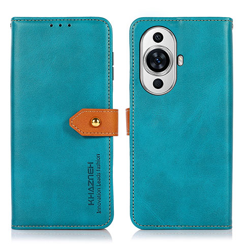 Custodia Portafoglio In Pelle Cover con Supporto N07P per Huawei Nova 11 Pro Ciano